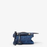 FENDI By The Way Soft Mini Blue FF denim flocked mini-bag